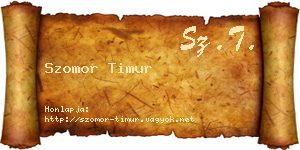 Szomor Timur névjegykártya